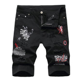 Big Men's Hole Feature Fashion Letter Graffiti Trendy Street Shooting Jeans